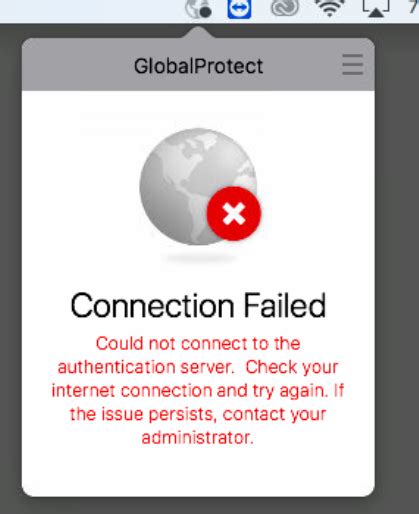 How to Connect to VPN Once the application is installed, the window below will appear. . Globalprotect could not connect to authentication server